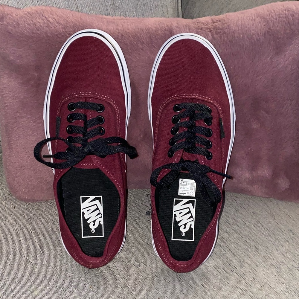 Vans Burgundy and Black Men's Shoes